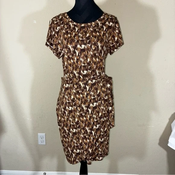 Cato | Dresses | Cato Brown Patterned Mini Dress | Poshmark